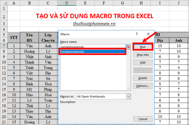 Instructions on how to create and use macros in Excel Create macros, save macros, run macros Picture 15