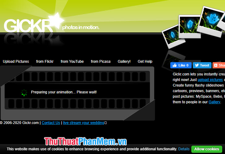 Instructions on how to create animations online with the Gickr website Picture 6