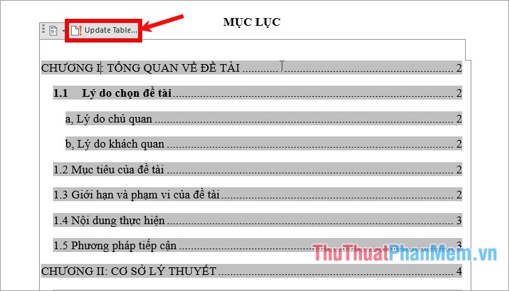 Instructions on how to create automatic table of contents in Word quickly 2020 Picture 12