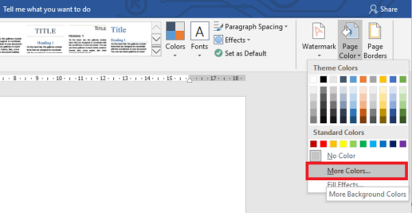 Instructions on how to create background colors for Word documents Picture 2