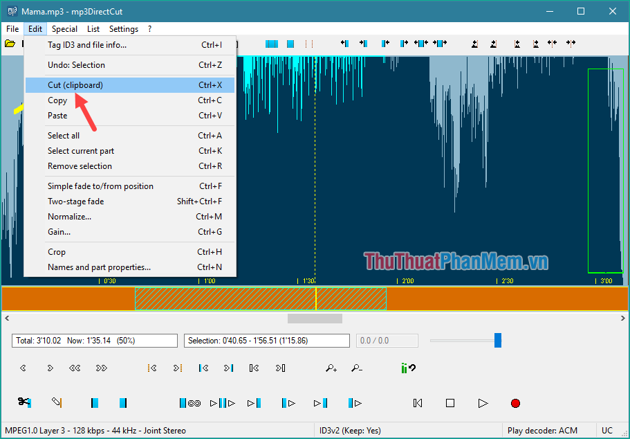 Instructions on how to cut, pair music with the best free music cutting software 2020 Picture 7