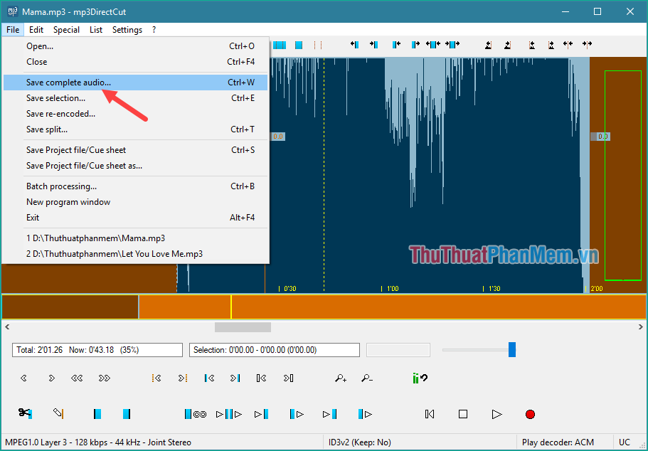 Instructions on how to cut, pair music with the best free music cutting software 2020 Picture 9