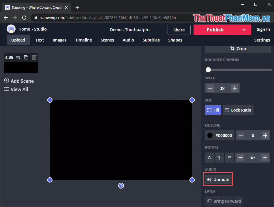 Instructions on how to delete audio in Video online Picture 3