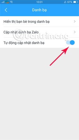 Instructions on how to delete the update of contacts on Zalo Picture 5