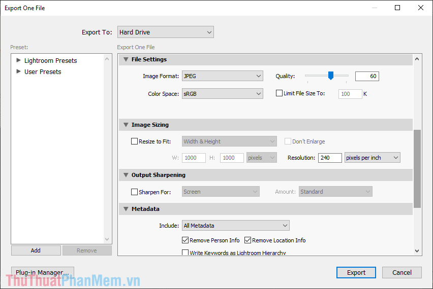 Instructions on how to export photos in Lightroom Picture 4