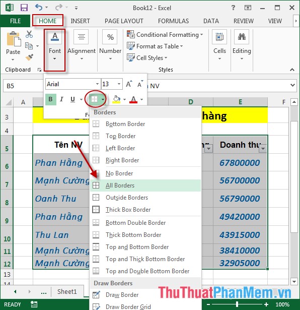 Instructions on how to format data in Excel Picture 6