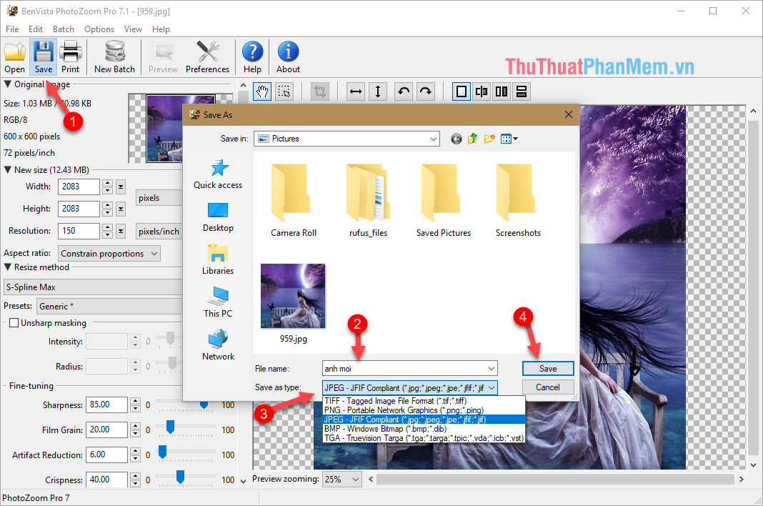 Instructions on how to increase the resolution for photos Picture 7