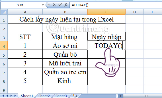 How To Insert The Current Date Into Excel