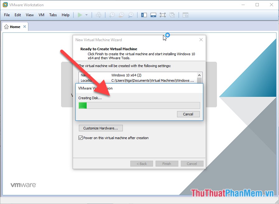 Instructions on how to install virtual machines with VMware Picture 9