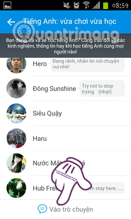 Instructions on how to join the chat room on Zalo Picture 5