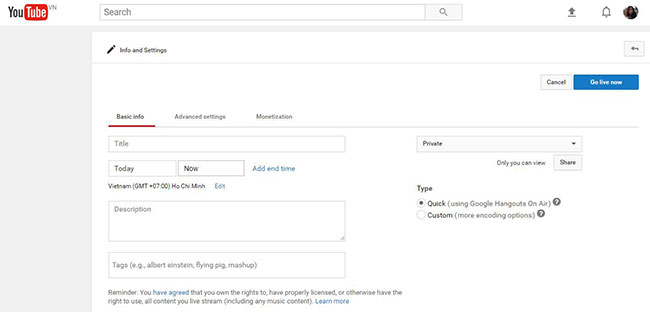 Instructions on how to Live Video Stream to YouTube Picture 4