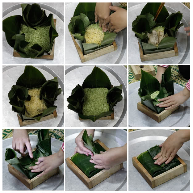 Instructions on how to pack traditional, beautiful square cakes for Tet Picture 17