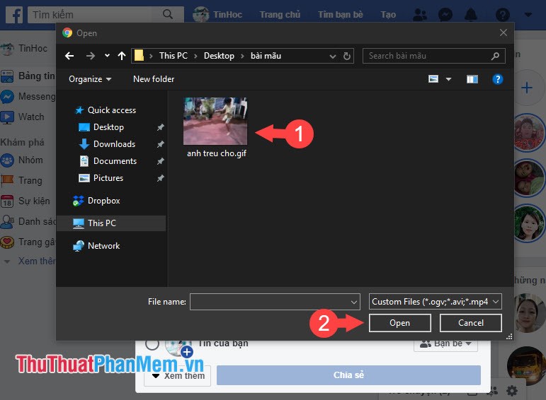 Instructions on how to post GIF animation to Facebook Picture 4