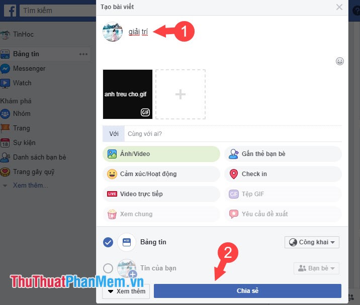 Instructions on how to post GIF animation to Facebook Picture 5