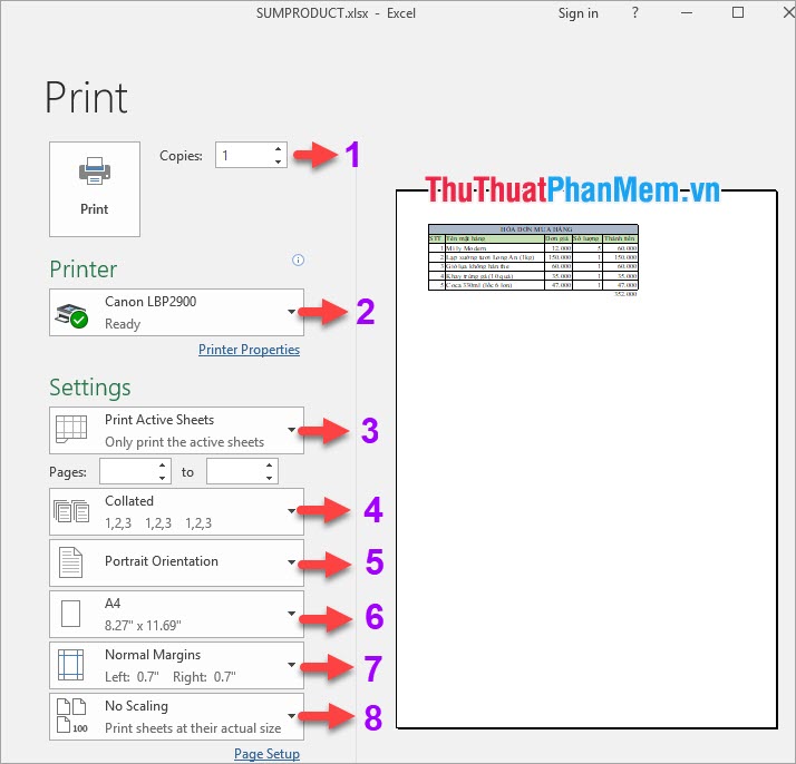 Instructions on how to print text, print documents Word, Excel, PDF details Picture 7