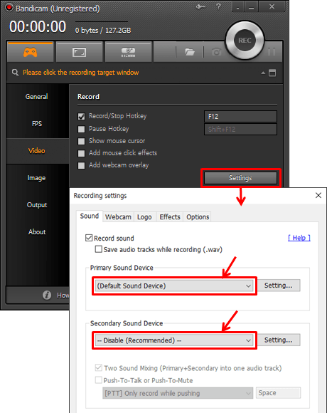 Instructions on how to record a voice with Bandicam Picture 5