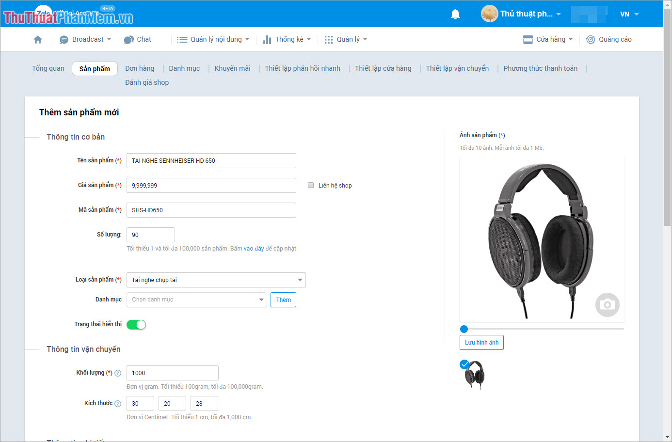 Picture 12 of Instructions on how to register Zalo Page to sell
