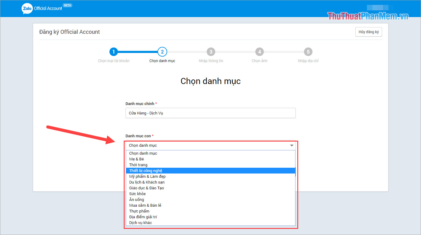 Picture 5 of Instructions on how to register Zalo Page to sell