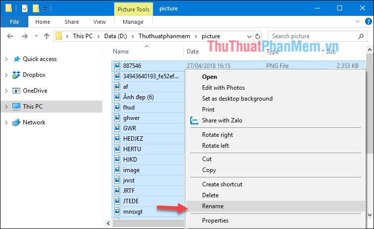 Instructions on how to rename files in batches very quickly Picture 1