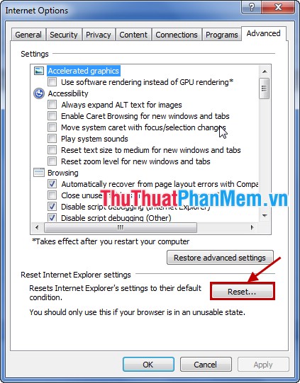 Instructions on how to restore the factory settings for Chrome, Firefox, Internet Explorer Picture 11