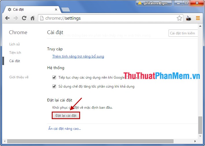 Instructions on how to restore the factory settings for Chrome, Firefox, Internet Explorer Picture 3