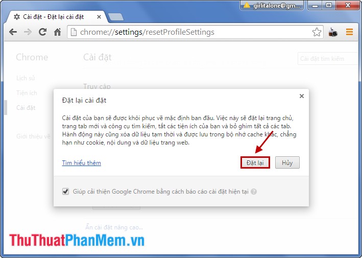 Instructions on how to restore the factory settings for Chrome, Firefox, Internet Explorer Picture 4
