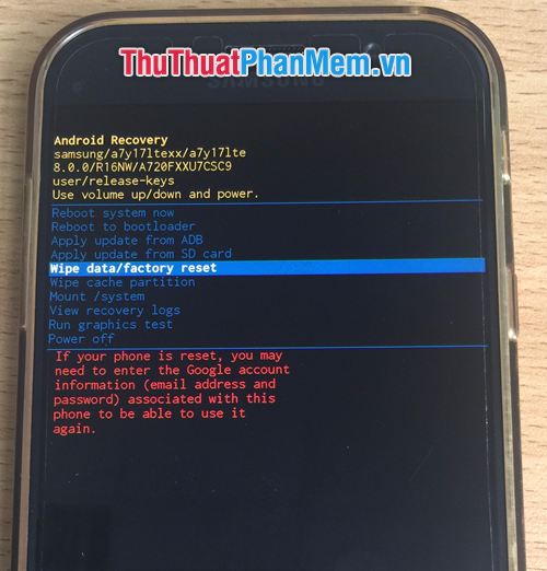 Instructions on how to restore the original (Hard Reset) Samsung phones Picture 4