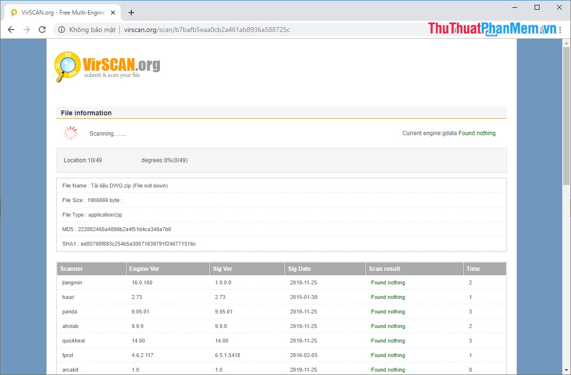 Instructions on how to scan for viruses online without installing additional software Picture 14