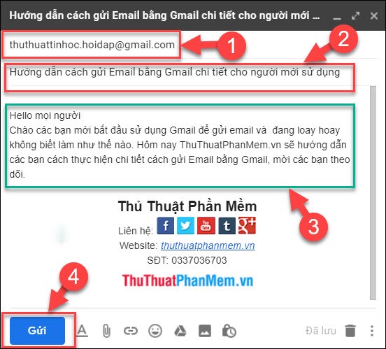 Instructions on how to send email by Gmail details for new users Picture 4