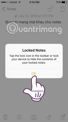 Instructions on how to set Notes notes password on iPhone Picture 8