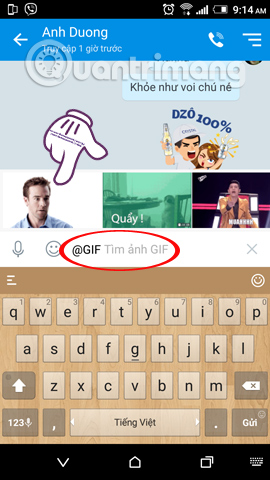Instructions on how to share and send GIF images via Zalo Picture 3
