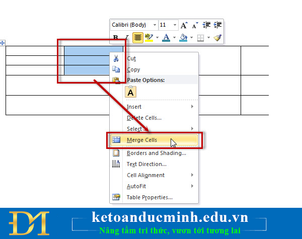 how to merge cells in a table word