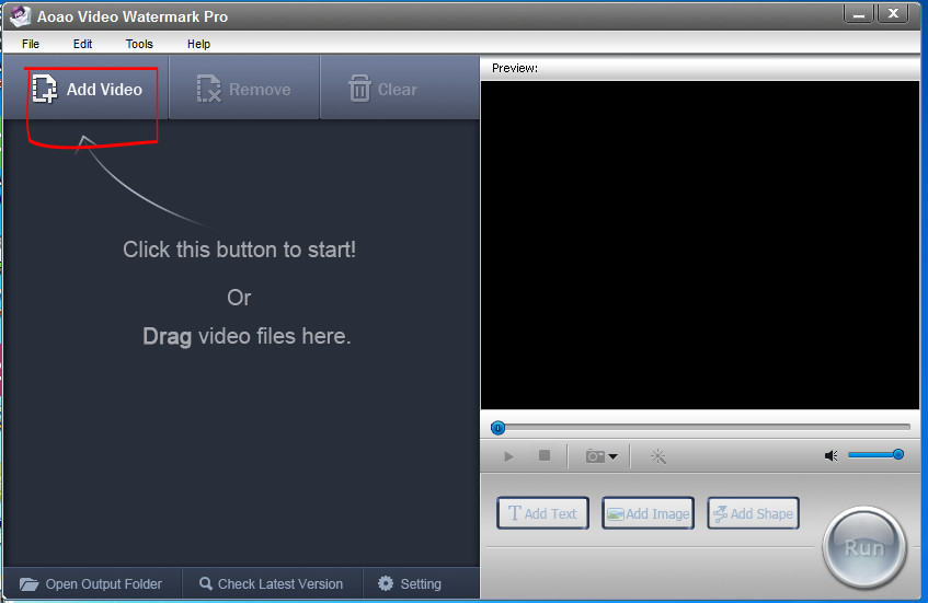 Instructions on how to stamp videos on extremely simple Video Watermark software Picture 1