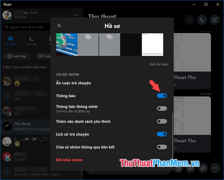 Instructions on how to turn off notifications on Skype Picture 6