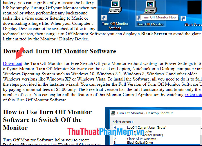 Instructions on how to turn off the Laptop screen Picture 20