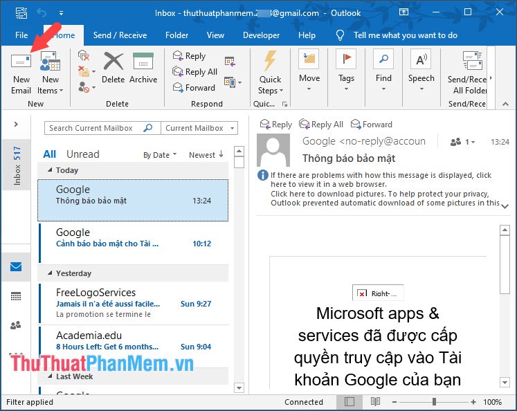 Instructions on how to use Outlook from AZ for beginners Picture 5