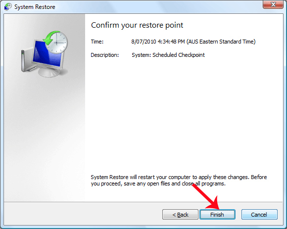 Instructions on how to use System Restore on Windows Picture 10