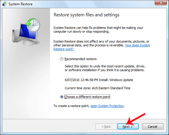 Instructions on how to use System Restore on Windows Picture 8