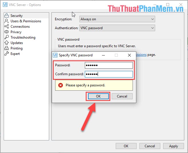 Instructions on how to use VNC Viewer software Picture 5