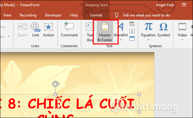 change page numbers in powerpoint