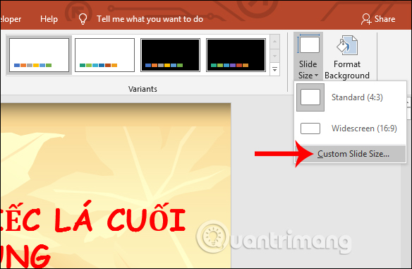 Instructions on page numbering on PowerPoint Picture 6