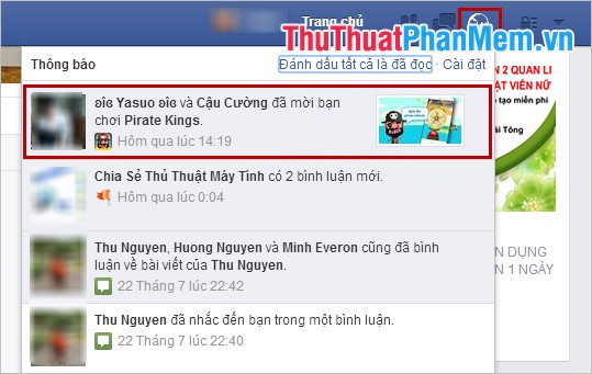 Instructions to block invitations to play games and applications on Facebook Picture 1