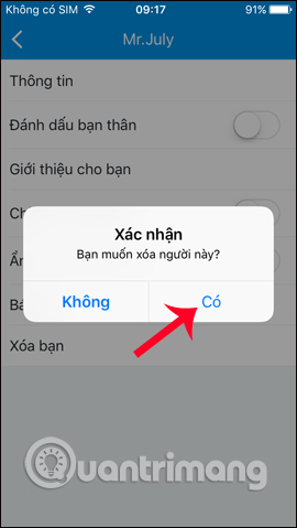 Instructions to cancel your friend Zalo on your phone, computer Picture 7