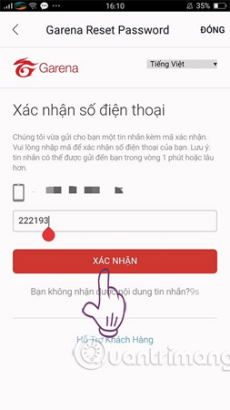 Instructions to change Garena password on the phone Picture 6