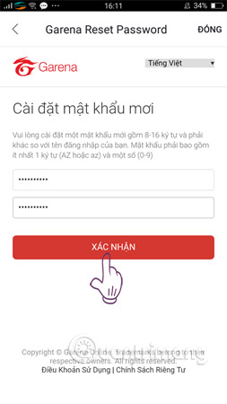 Instructions to change Garena password on the phone Picture 7
