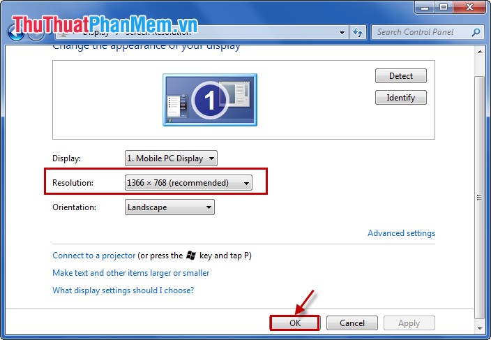 Instructions to change screen resolution (Screen resolution) Picture 9