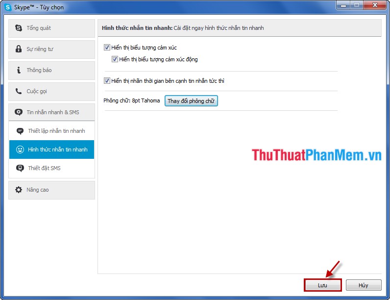 Instructions to change the default font on Skype Picture 7