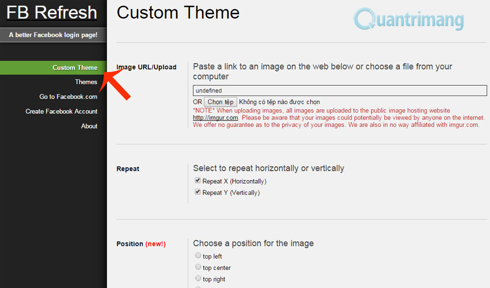 Instructions to change the Facebook login interface Picture 4