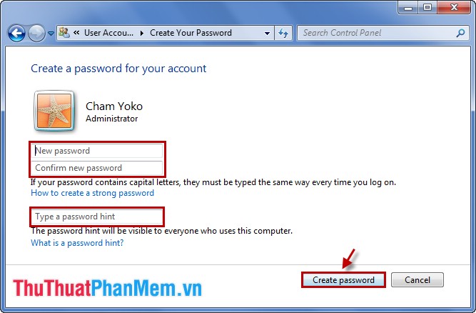 Instructions to change Windows 7 password Picture 6