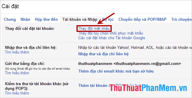Instructions to change your Gmail password Picture 4
